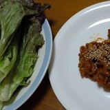 生野菜と一緒に！こま切れ肉の味噌だれ♪